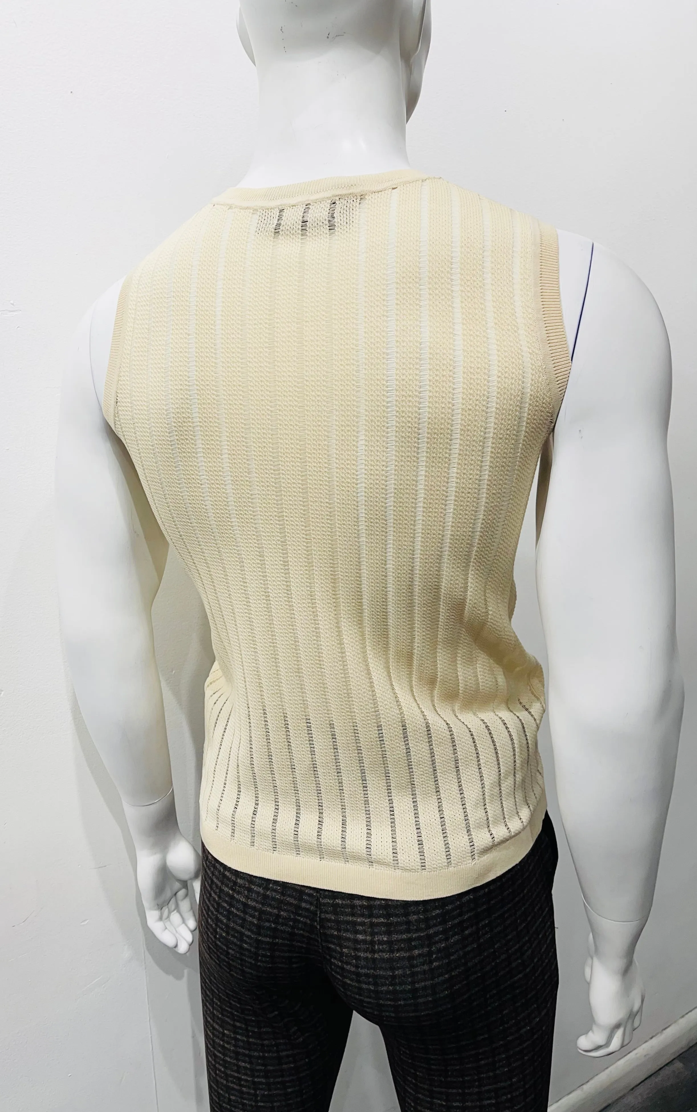 SHEER V Knitted Vest (Sand)