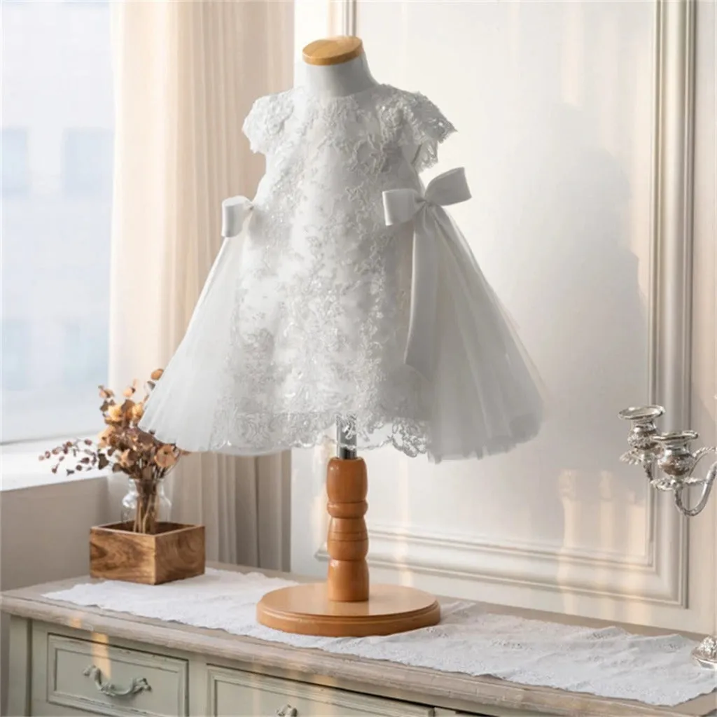 Short Sleeve Flower Girl Lace Princess Dress