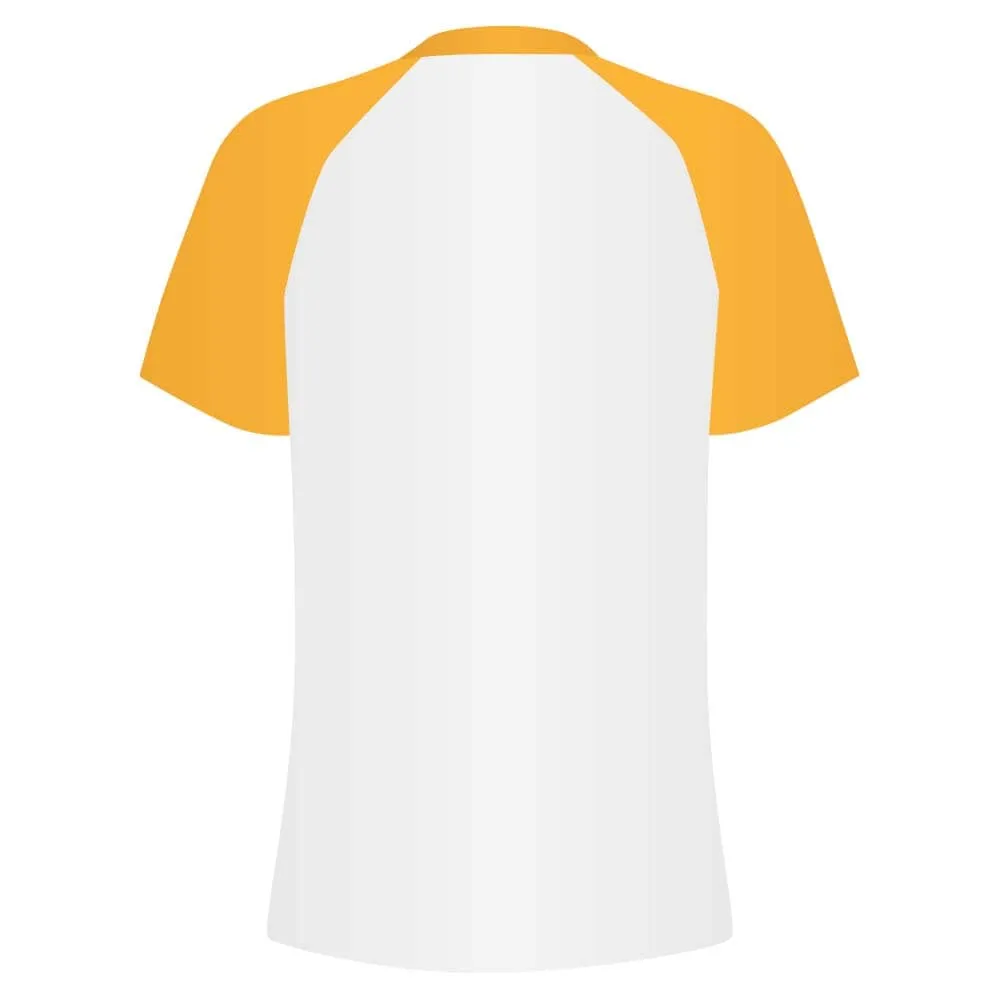Short Sleeve Retro Baseball Jersey White-Gold