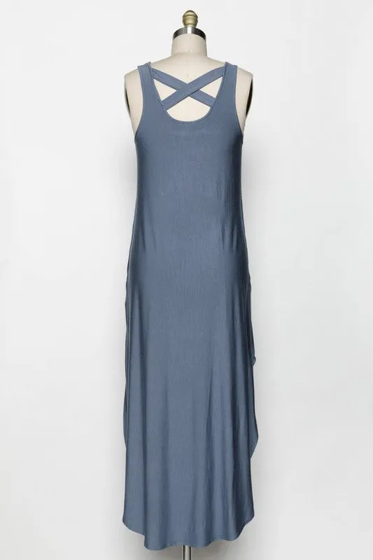 Slate Blue Criss Cross Maxi
