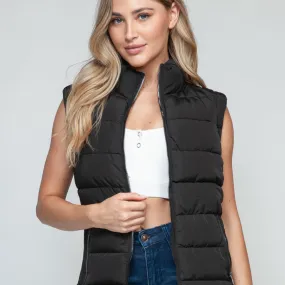 Snobbish Zip Up Turtleneck Vest with Pockets