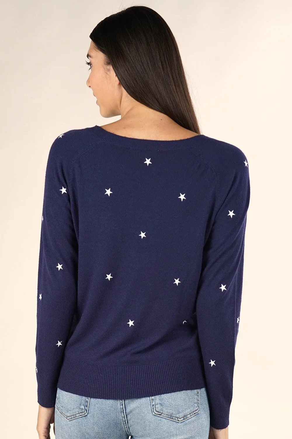 Star Embroidered Pullover Sweater