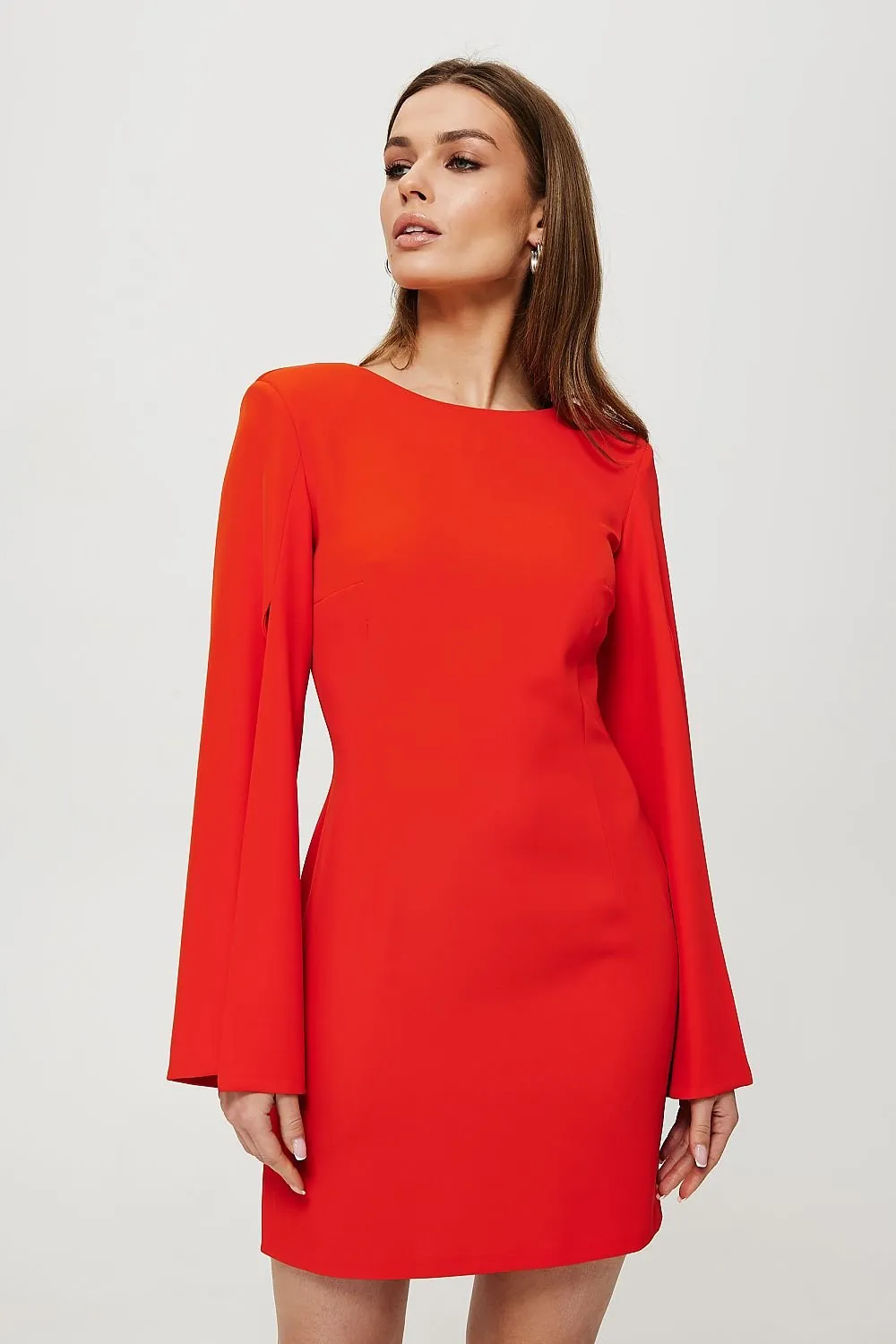 Stunning long sleeves with slit cocktail dress