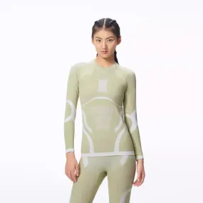 Surpine Women Light Green Merino Wool Base Layer Top