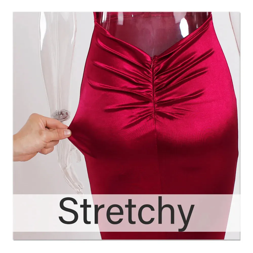 Suspender V-neck And Tail Tail Large Swing Dance Party Dress Long Skirt