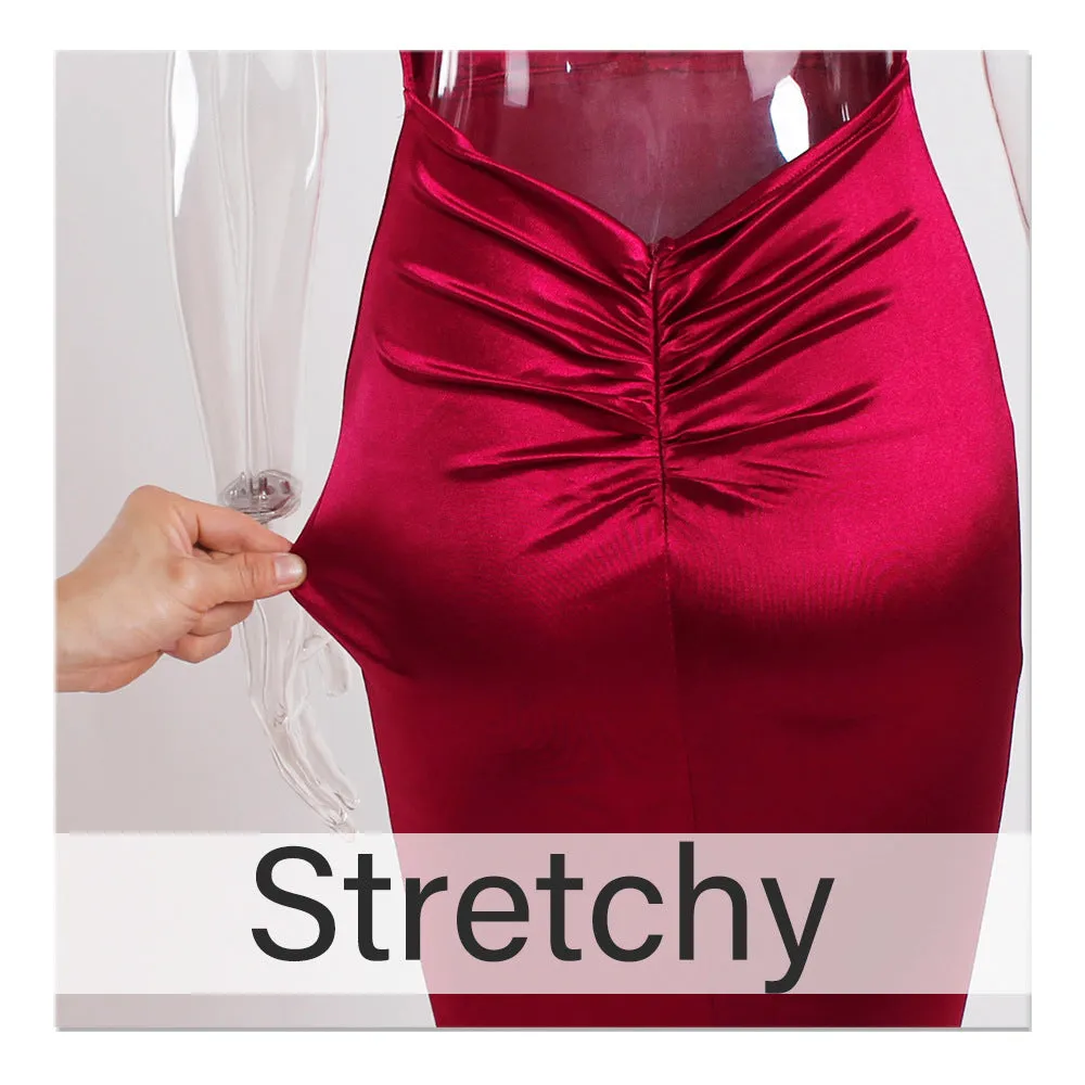 Suspender V-neck And Tail Tail Large Swing Dance Party Dress Long Skirt