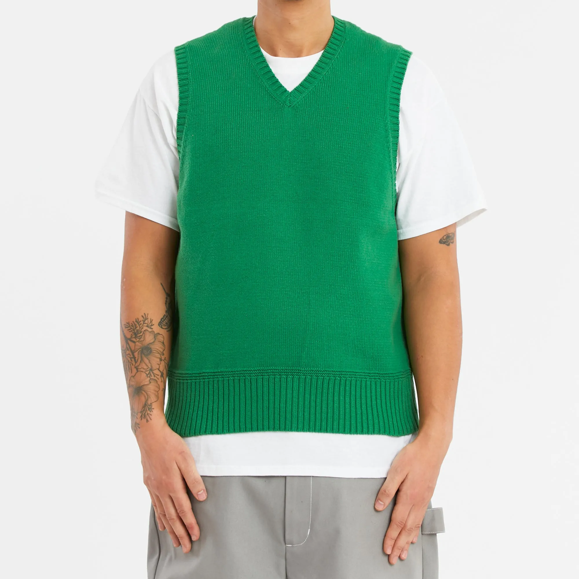 Sweater Vest - Kelly Green Cotton