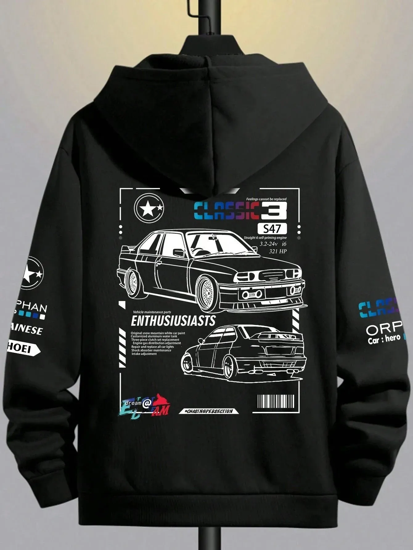 SXV  'CLASSIC 3’ Printed Cool Aesthetic Sweatshirt Hoodie