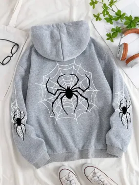 SXV  'SPIDER’ Printed Cool Aesthetic Sweatshirt Hoodie