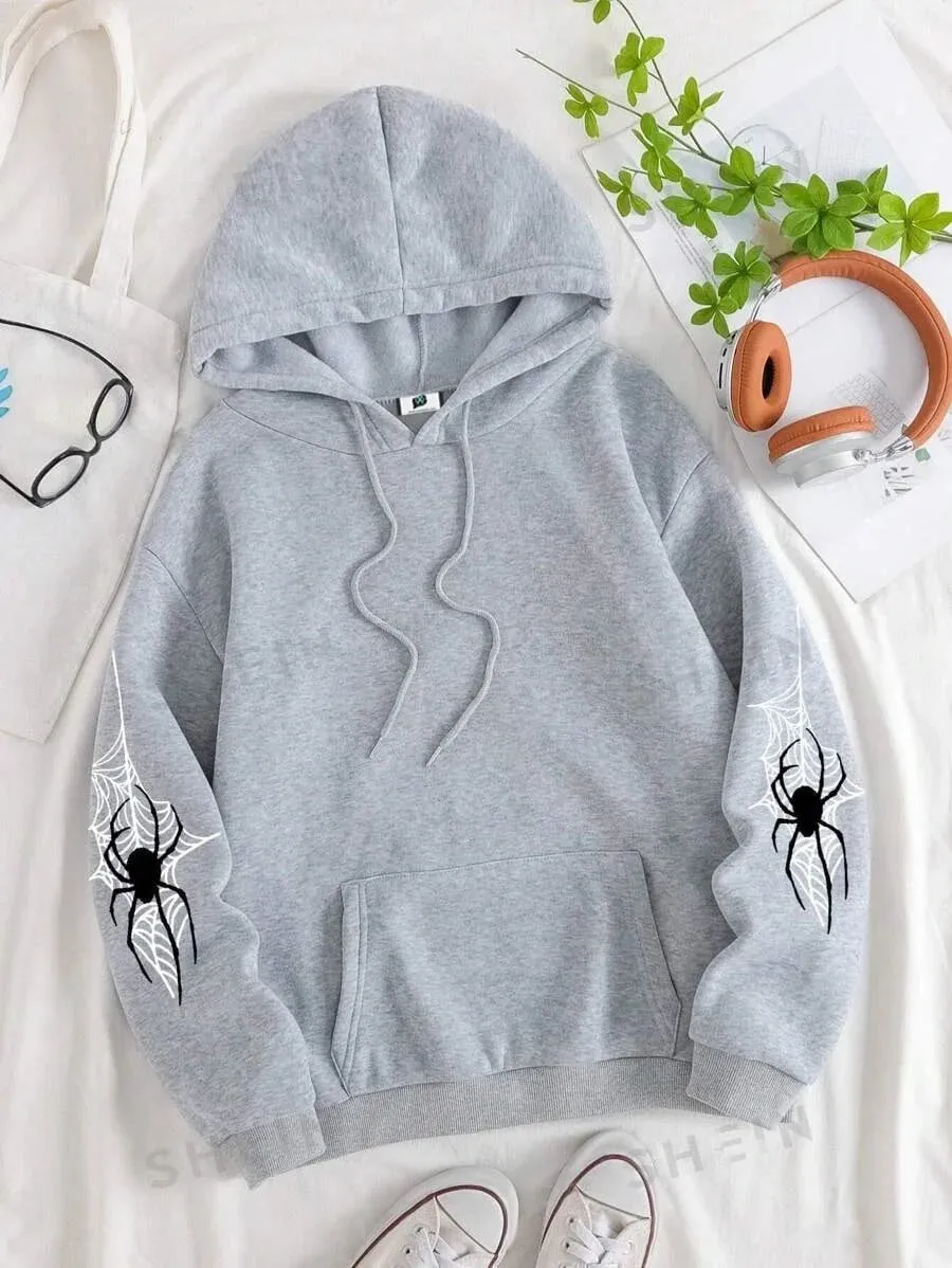 SXV  'SPIDER’ Printed Cool Aesthetic Sweatshirt Hoodie