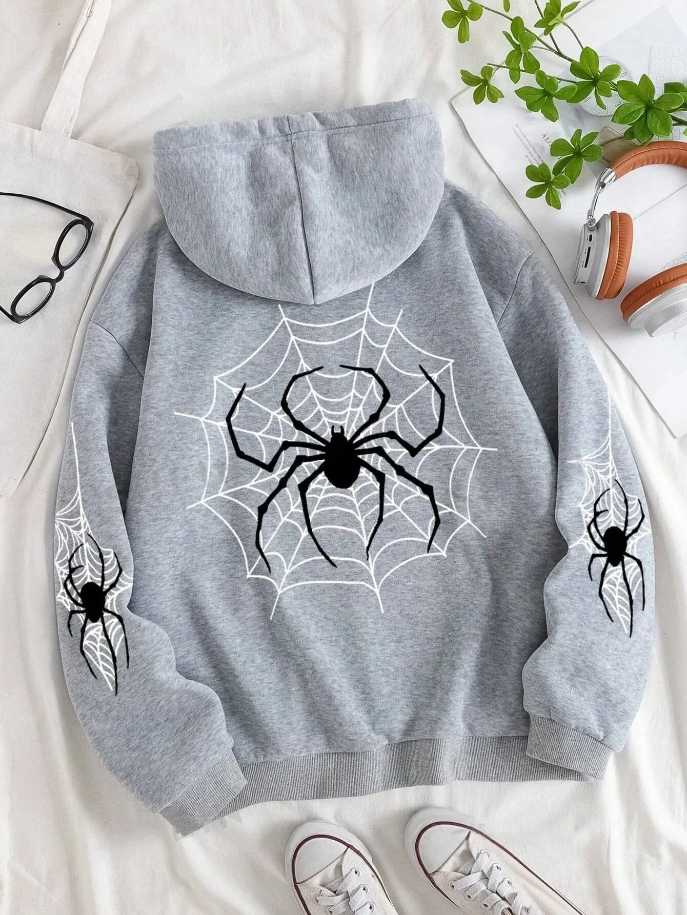SXV  'SPIDER’ Printed Cool Aesthetic Sweatshirt Hoodie