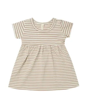 The Freya Striped Dress by Quincy Mae - Warm Grey - BABY