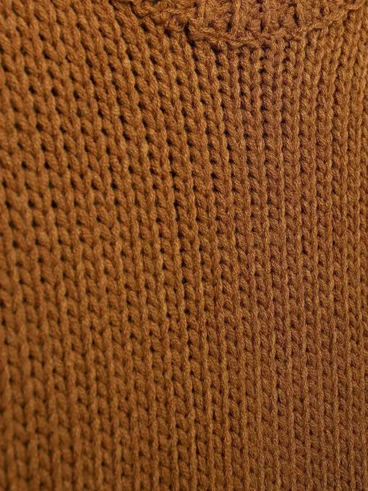 Turtleneck Knitted Vest Sleeveless Sweater