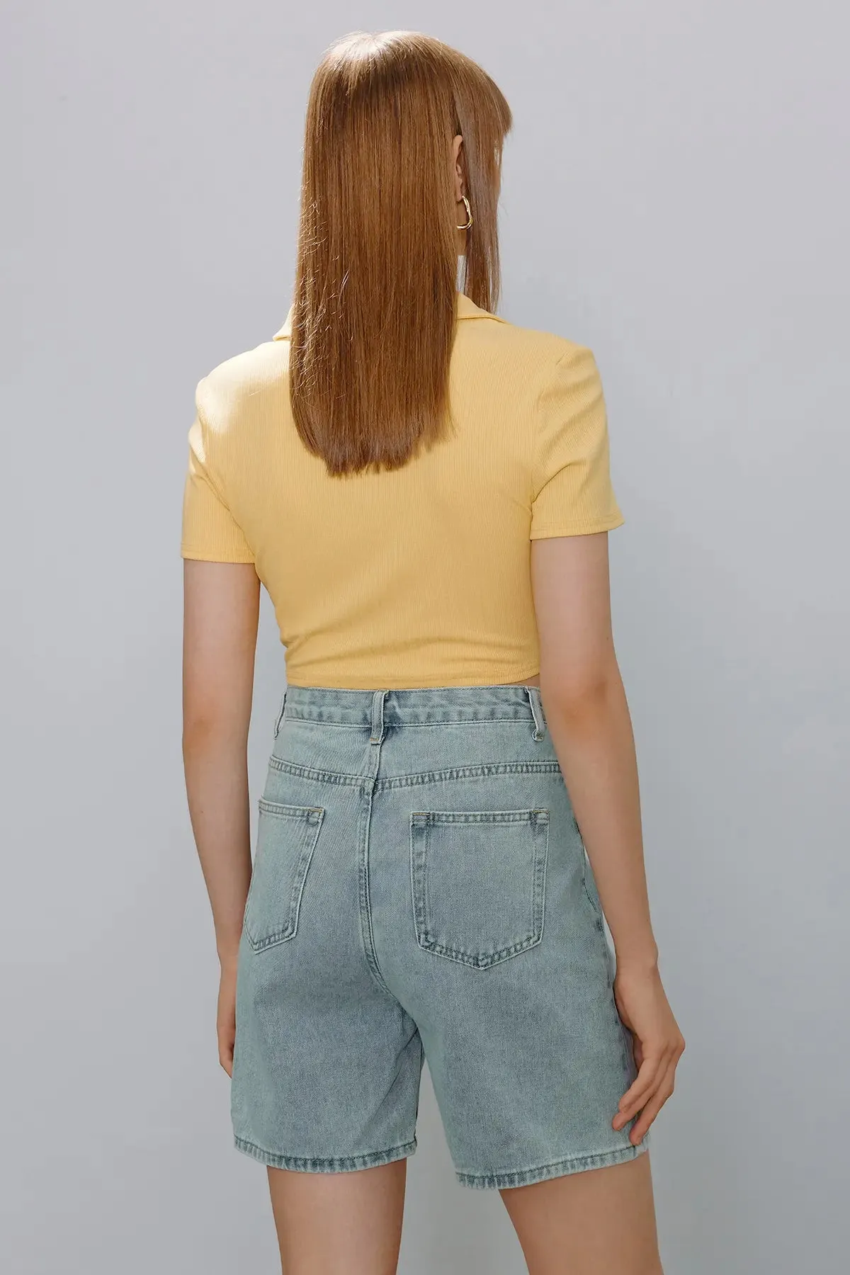 Twist Collar Neck Crop Top