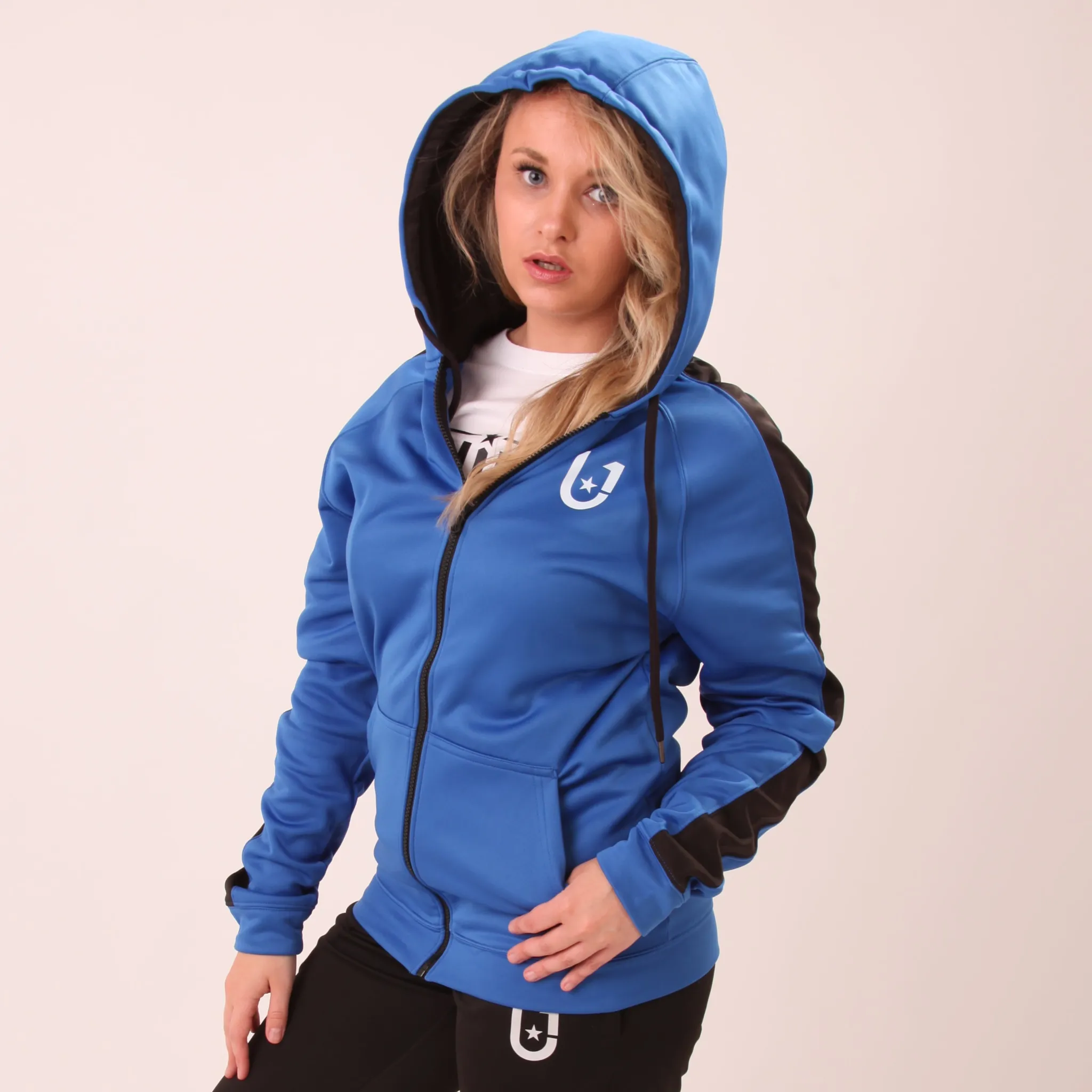 UNIFY U1 Womens Blue Zip Up Hoodie – Classic UNIFY Essential Hoodie – Womens Zip Up Hoodie