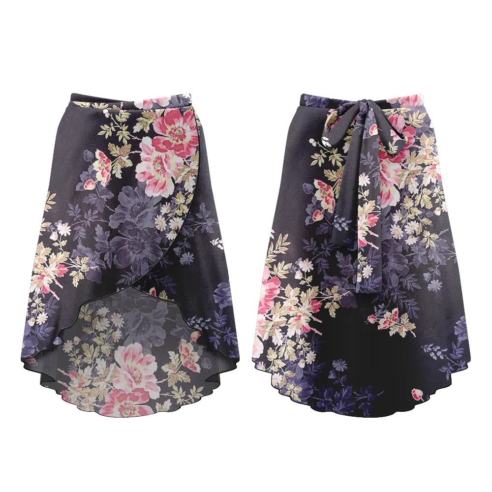 Velvet Chiffon Wrap Skirt by Danse de Paris