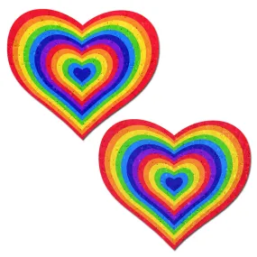 Velvet Rainbow Heart Pasties by Pastease