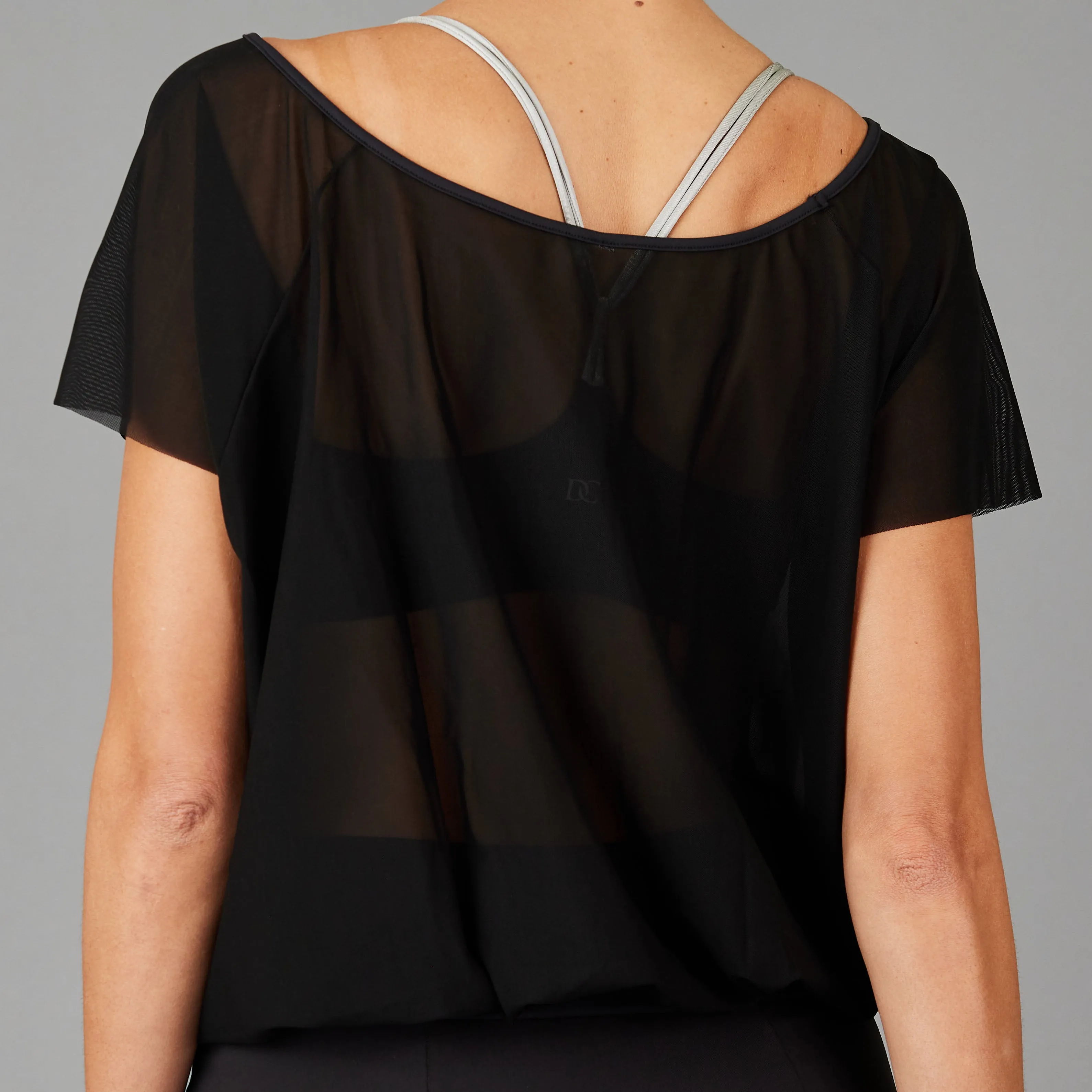 Vespa Blouson Layer Top (black mesh)