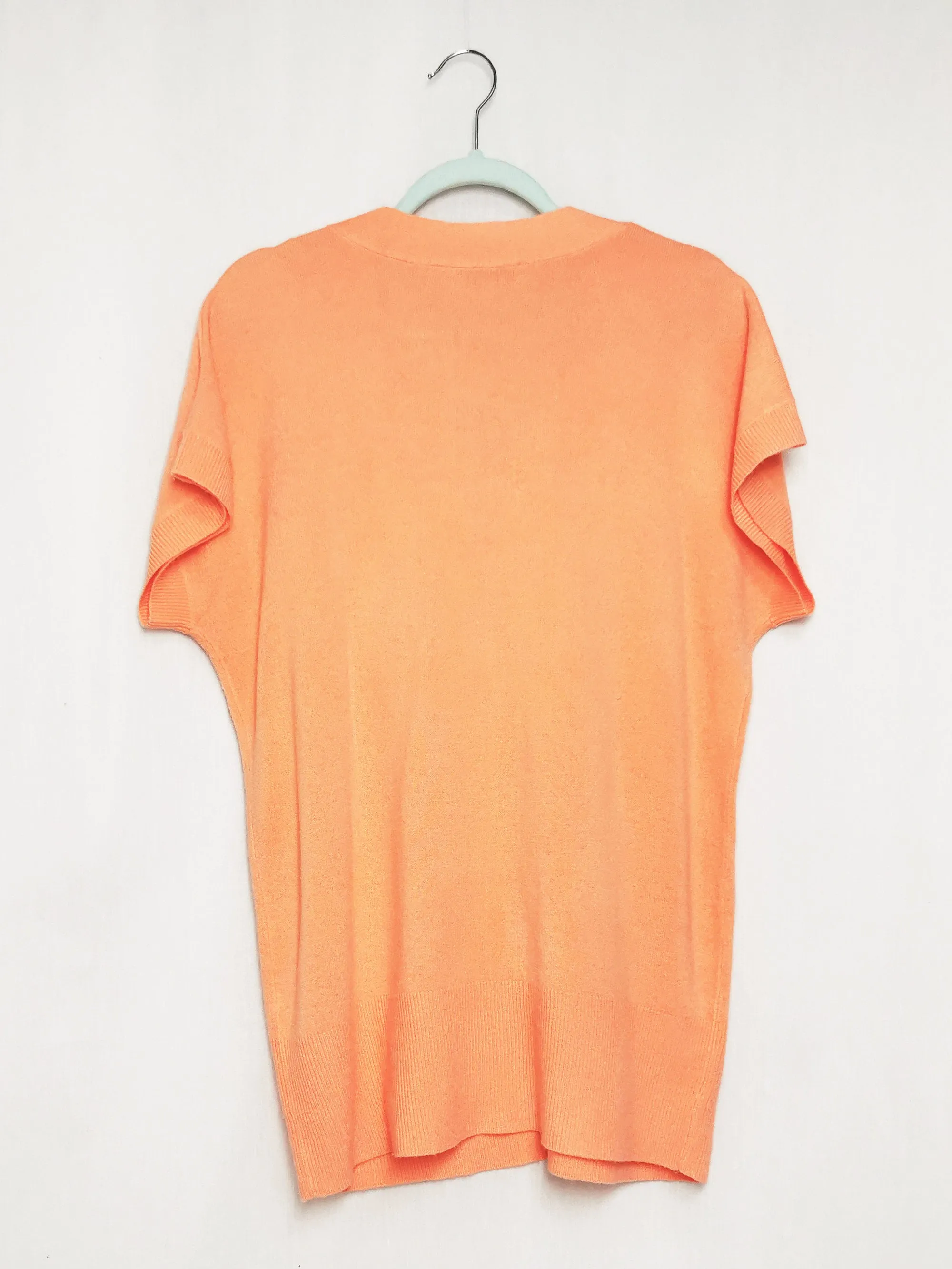 Vintage 90s peach pink minimalist knitted vest blouse top