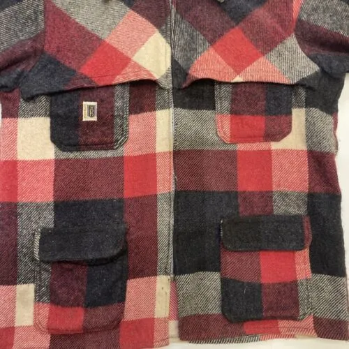 Vintage Wool Coat Jacket Size Large Plaid