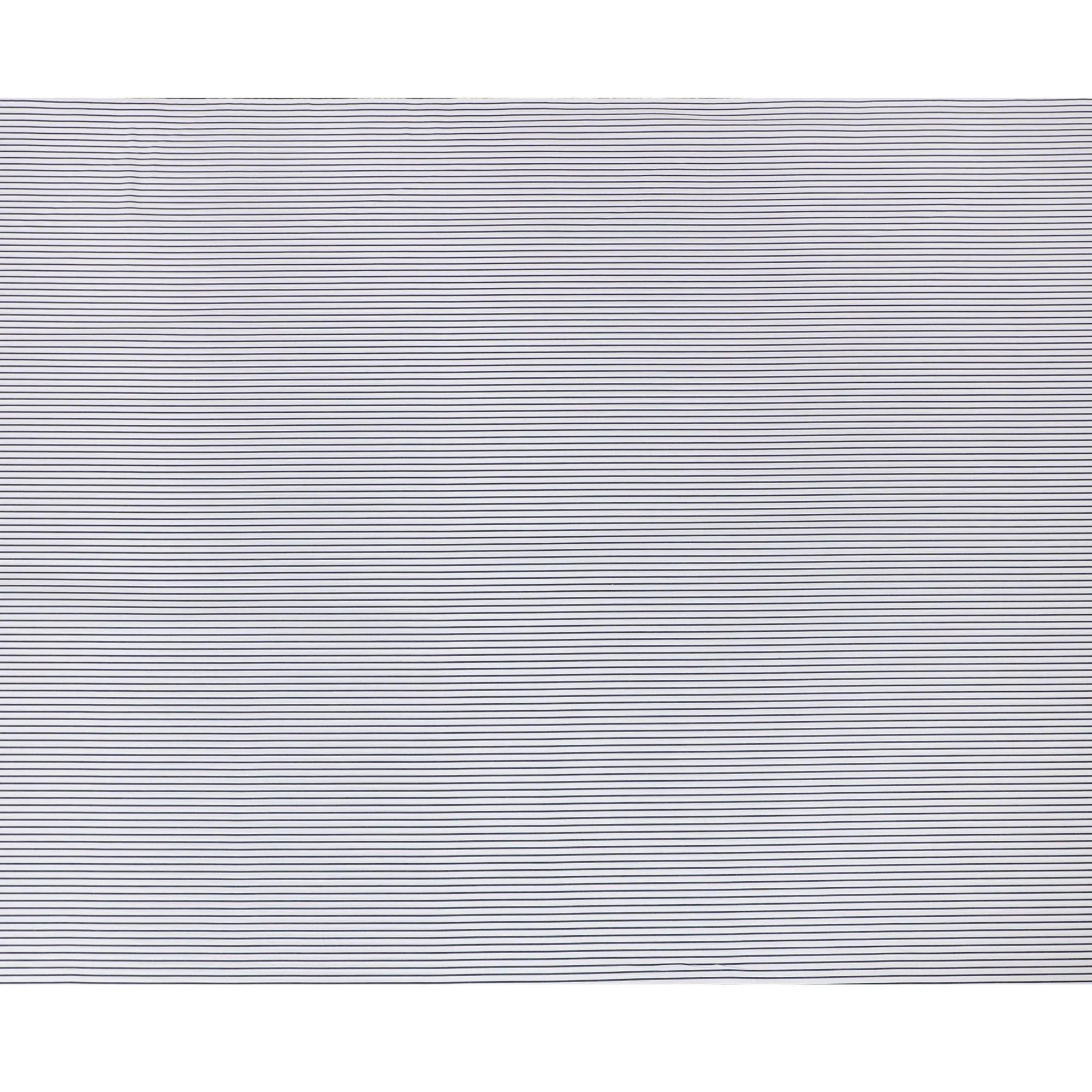 White Premium pure Italian 100% cotton shirting fabric with black print in stripe design-D16646
