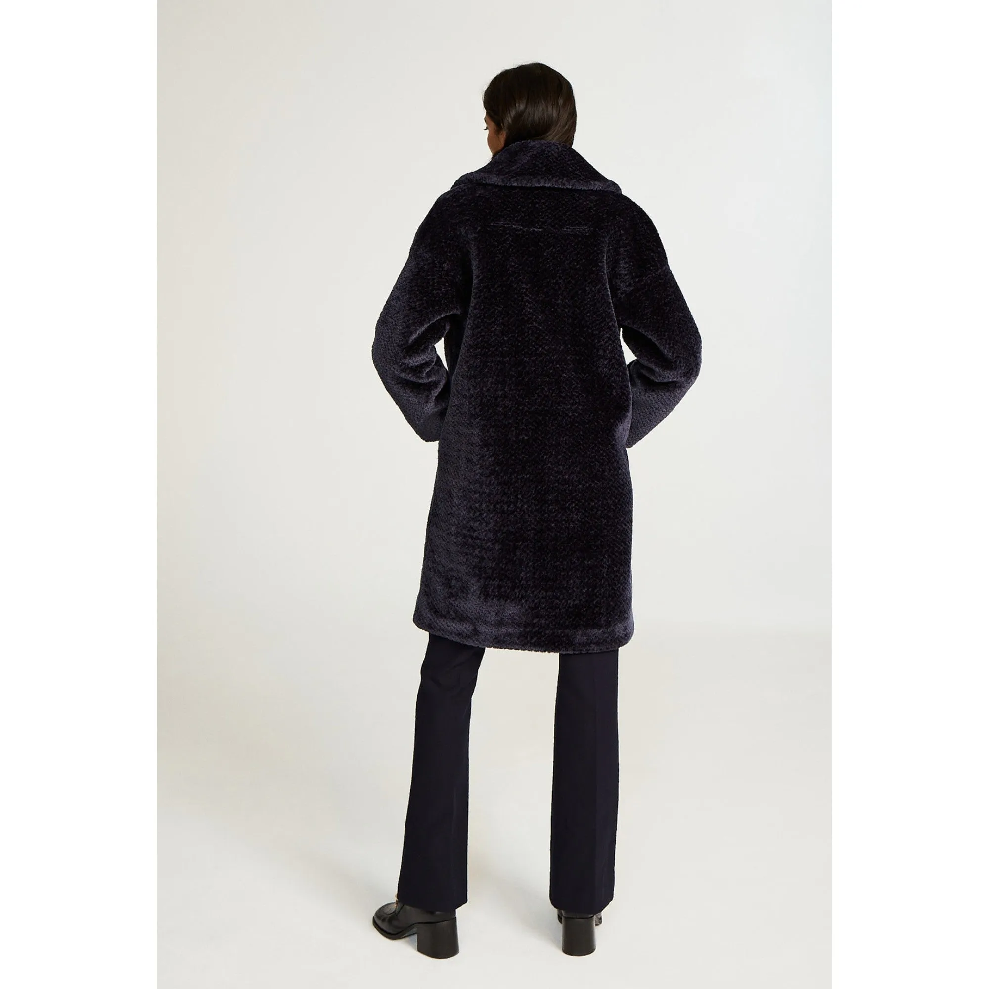 Women Straight Fit Coat - Navy