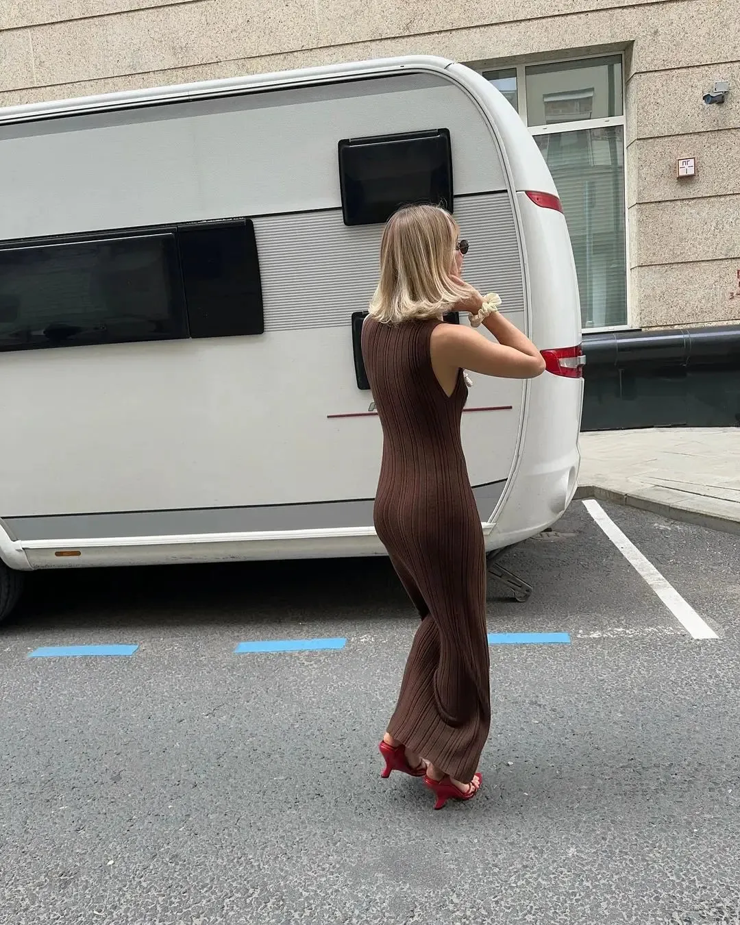 Women's Sleeveless Turtleneck Maxi Dress