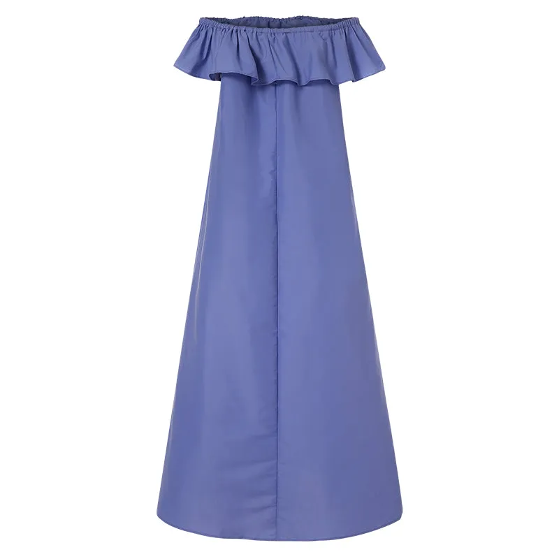 Women's Summer Off-Shoulder Loose Dress With Ruffles