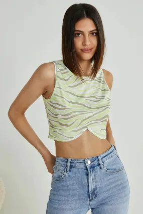 Zebra Stripe Crop Tank Top